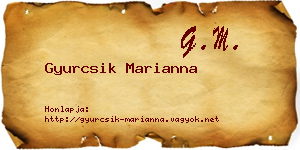 Gyurcsik Marianna névjegykártya